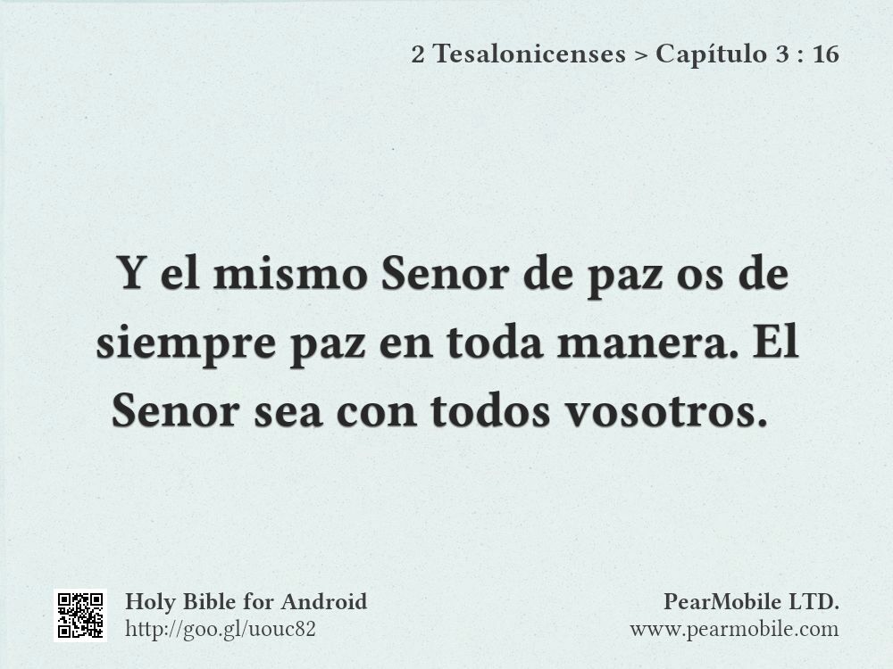 2 Tesalonicenses, Capítulo 3:16